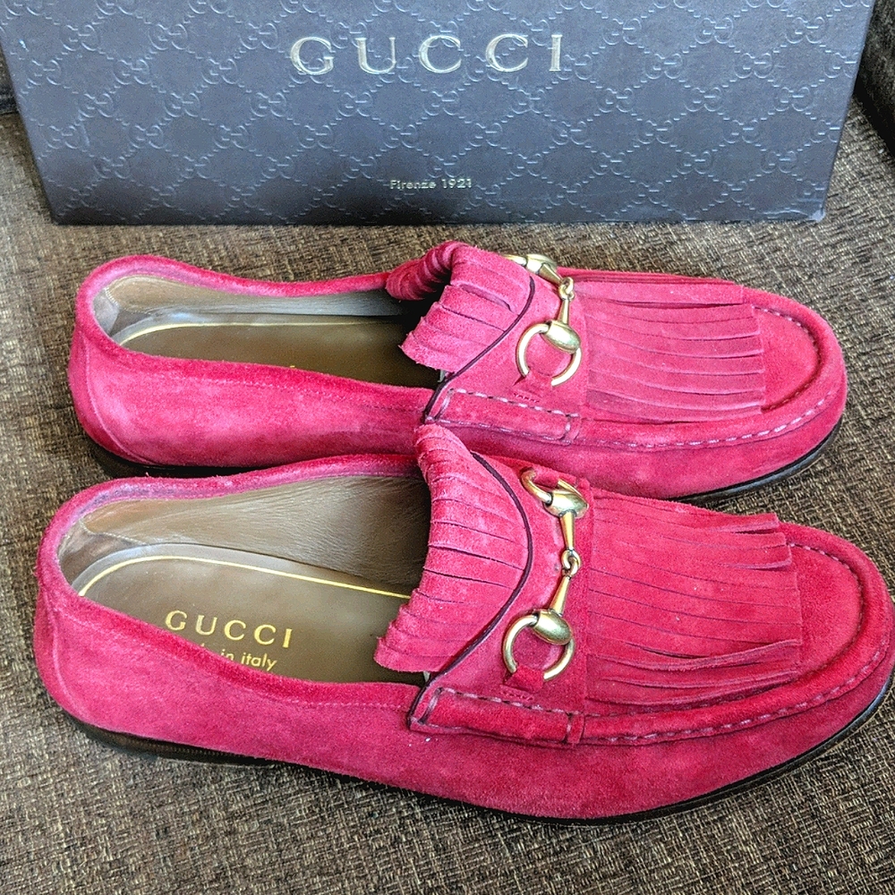 GUCCI SUEDE LEATHER LOAFER SHOE